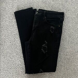 American Eagle Outfitters Black Distressed Skinny Jeans